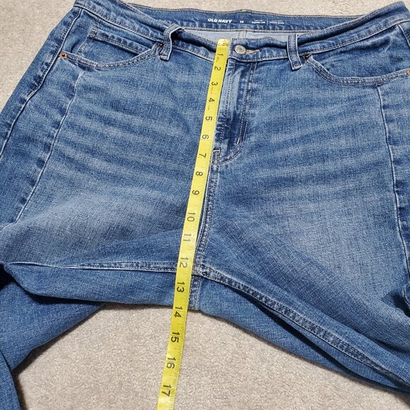 OLD NAVY High-Rise Baggy Barrel Jeans 25" Ankle Loose Fit Balloon Blue Womens 14 - Picture 13 of 15
